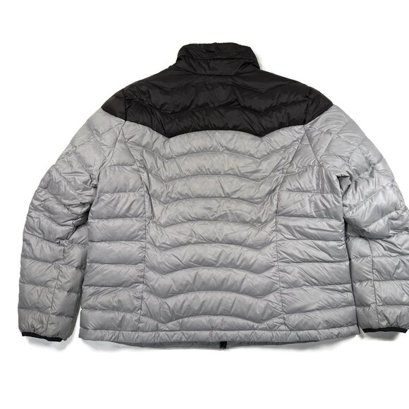 Eddie Bauer Jacket Womens XXL Two Tone Colorblock Down Puffer Coat Black Gray - Picture 9 of 10